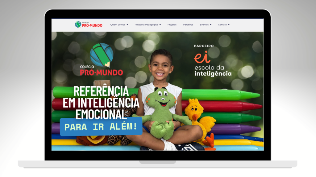 Site institucional do Colégio Pró-Mundo - projeto de marketing digital